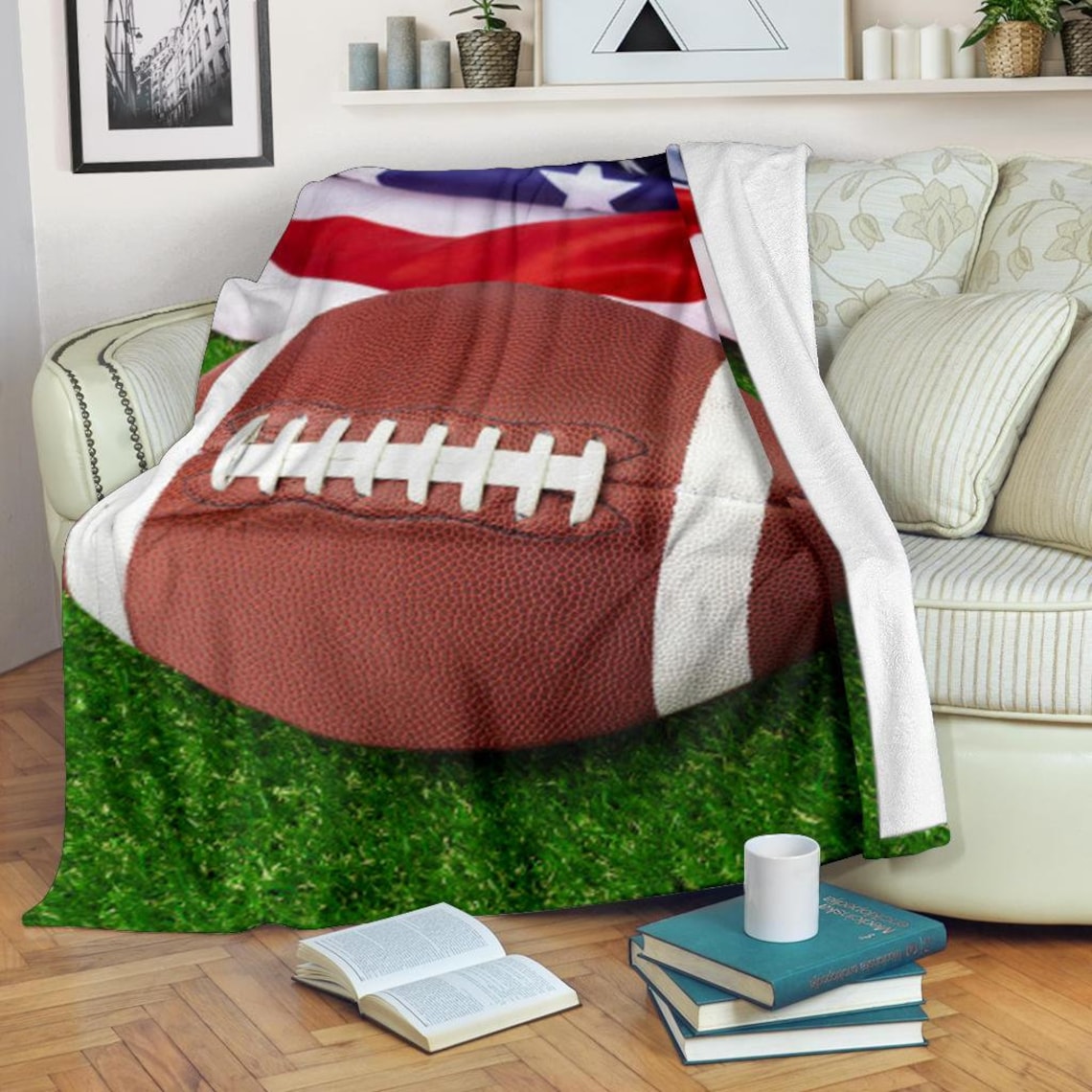 American Football Blanket / Rugby Throw Blanket / American Etsy
