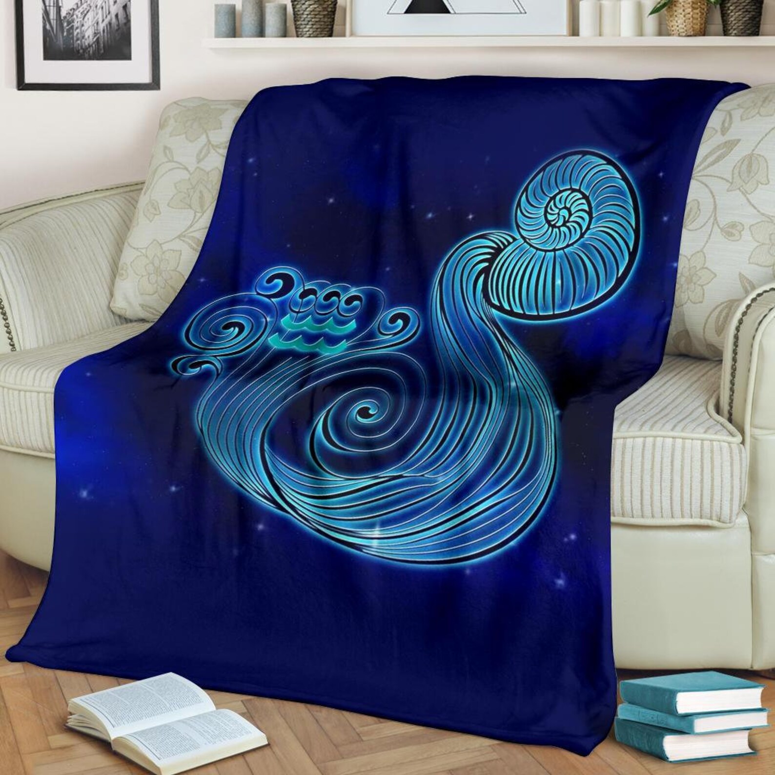 Aquarius Zodiac Blanket / Aquarius Horoscope Throw Blanket / Etsy