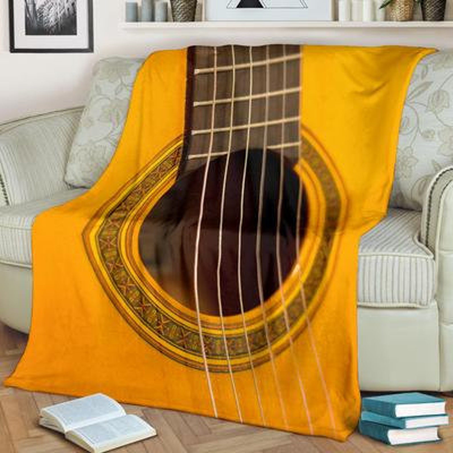 Guitar Blanket / Guitar Throw Blanket / Guitar Fleece Blanket - Etsy