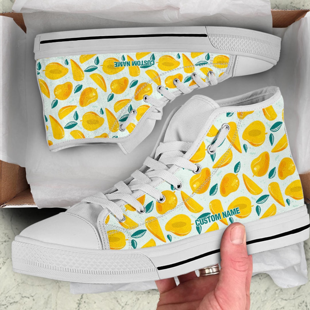 Mango High Top Sneakers / Mango High Top Shoes / Mango Custom Print ...