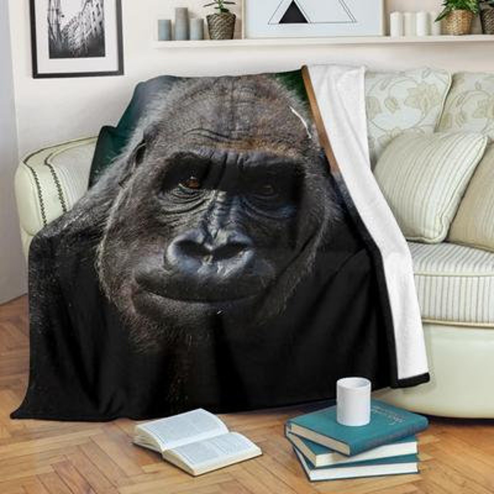 Gorilla Monkey Blanket / Gorilla Monkey Throw Blanket / Etsy