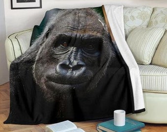 Gorilla Monkey Blanket Gorilla Monkey Throw Blanket Gorilla Monkey Fleece Blanket Gorilla Monkey Adult Blanket Monkey Kid Blanket Etsy Canada