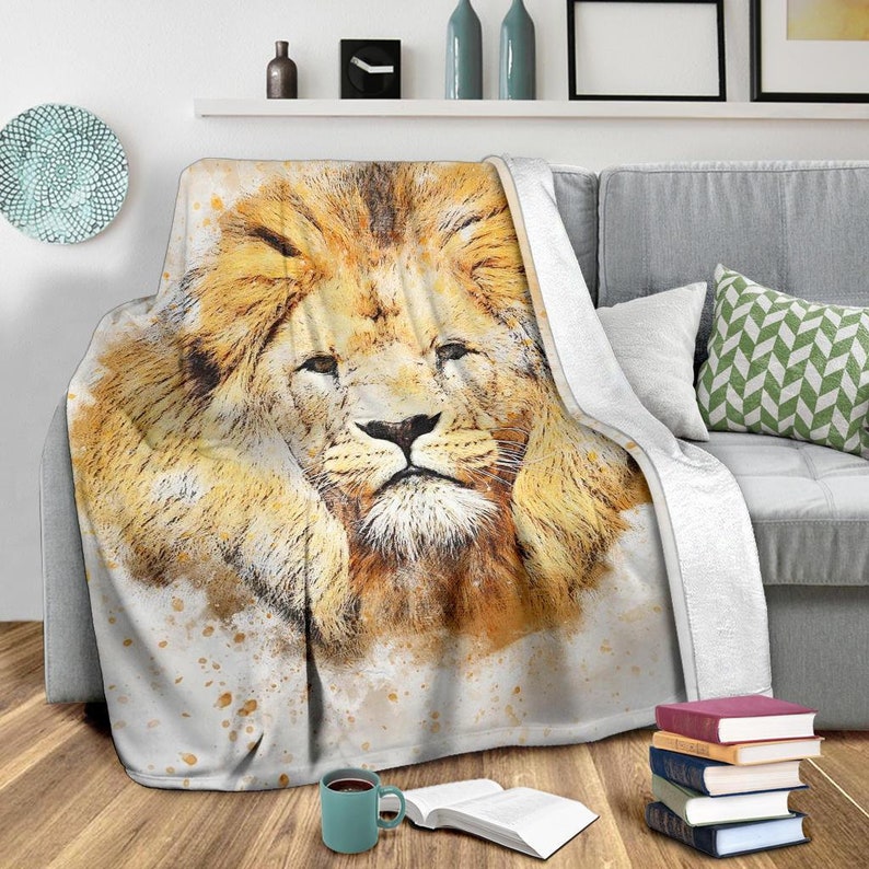 Lion Blanket / Lion Throw Blanket / Lion Fleece Blanket / Lion Etsy
