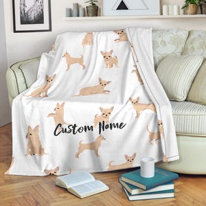Deken met aangepaste naam chihuahua / chihuahua deken gooien / chihuahua fleece deken / gezellige deken chihuahua / deken volwassen kind chihuahua