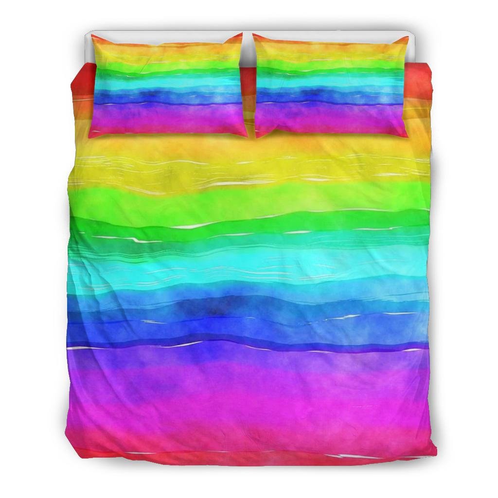 Rainbow Duvet Cover and Pillow Covers Rainbow Bedding Set Etsy