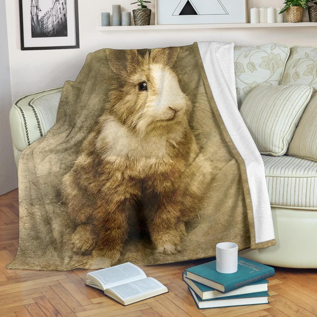 Rabbit Blanket / Rabbit Throw Blanket / Rabbit Fleece Blanket Etsy