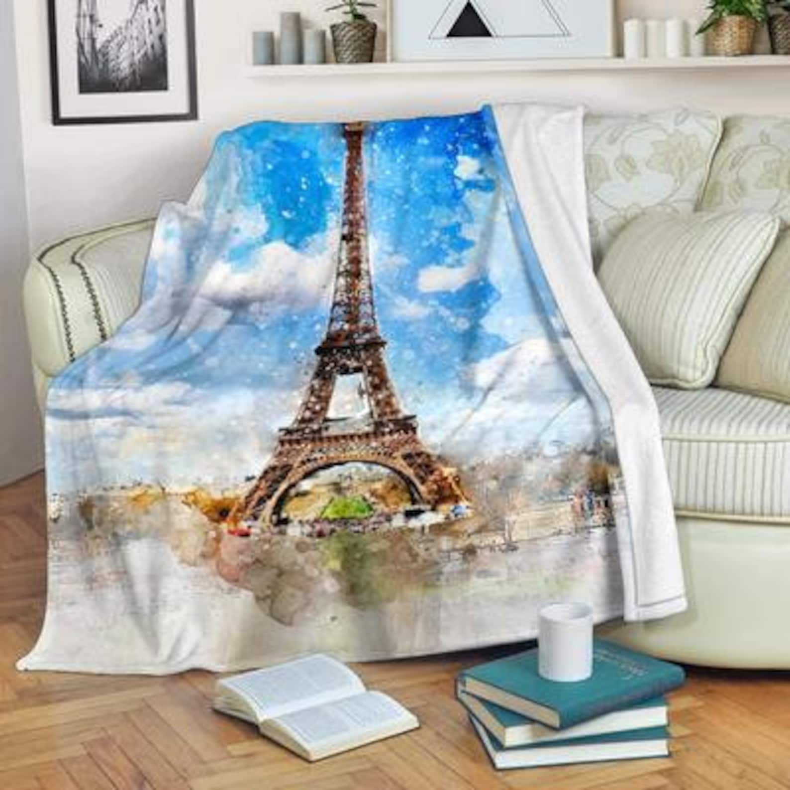 Paris Eiffel Tower Blanket / Eiffel Tower Fleece Blanket / Etsy