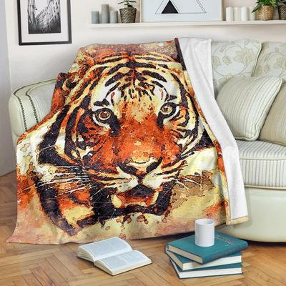 Tiger Blanket / Tiger Throw Blanket / Tiger Fleece Blanket / Etsy Norway