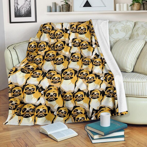 Pugs Blanket / Pugs Throw Blanket / Dogs Fleece Blanket / Dogs Etsy