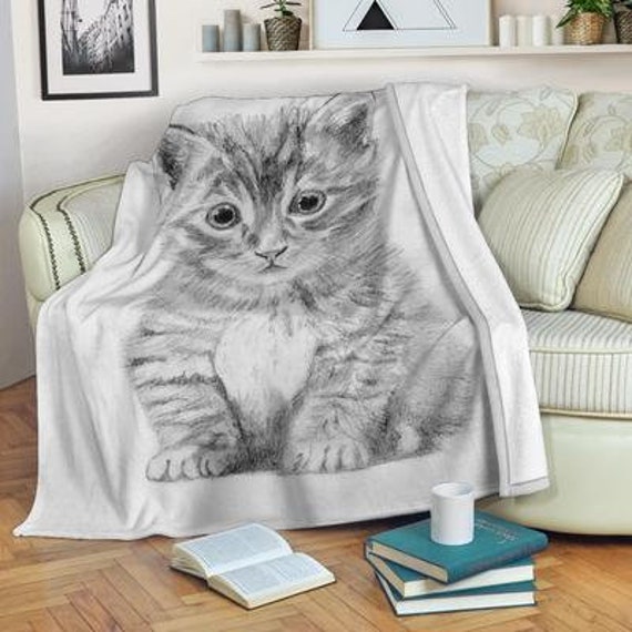 Cat top print blanket