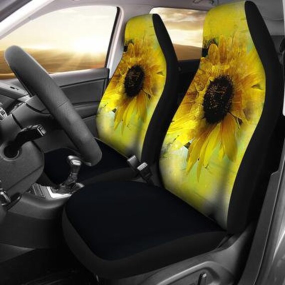 Us Flag Sunflower Car Seat Covers Custom Good Girl Car Accessories