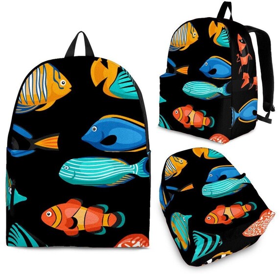 Colorful Fish Print Backpack and Wallet Set Shop Bansusu Colorful Fish Prints Toddler Sch – Luggage Factory main image 3