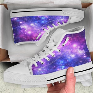 Galaxy High Top Shoes / Galaxy Custom Print Shoes / Galaxy High Top Sneakers / Galaxy Lover Gift