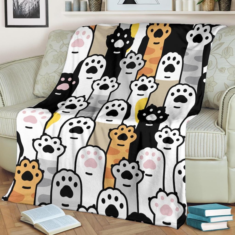 Cat and Dog Blanket / Cat and Dog Fleece Blanket / Cat and Dog Throw