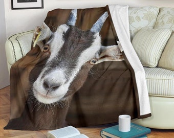 Goat Blanket / Goat Throw Blanket / Goat Fleece Blanket / Goat Cozy Blanket / Goat Adult Blanket / Goat Kid Blanket