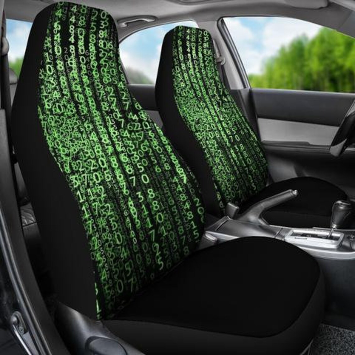 Matrix Code Car Seat Covers Set Of 2 / 2 Front Car Seat Etsy