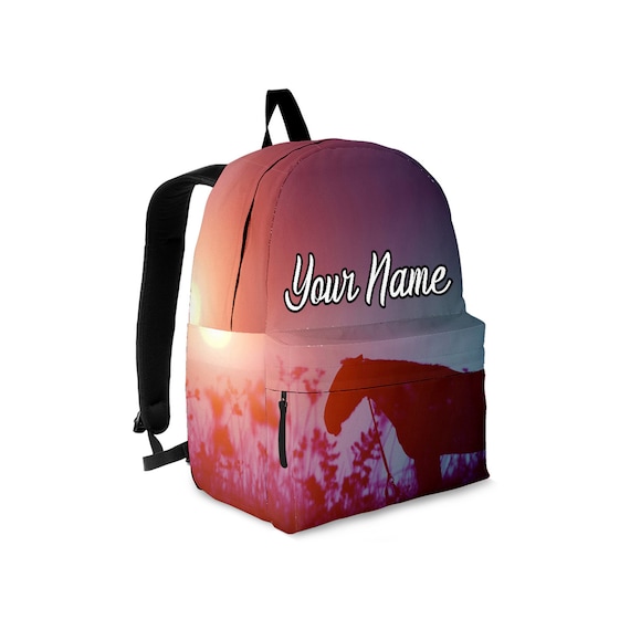 Horse Custom Name Backpack for Kids and Adults Laptop Backpack