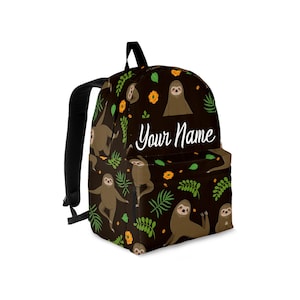 Mochila Preguiça com Nome Personalizado: Mochila de Viagem para Laptop Infantil e Adulto