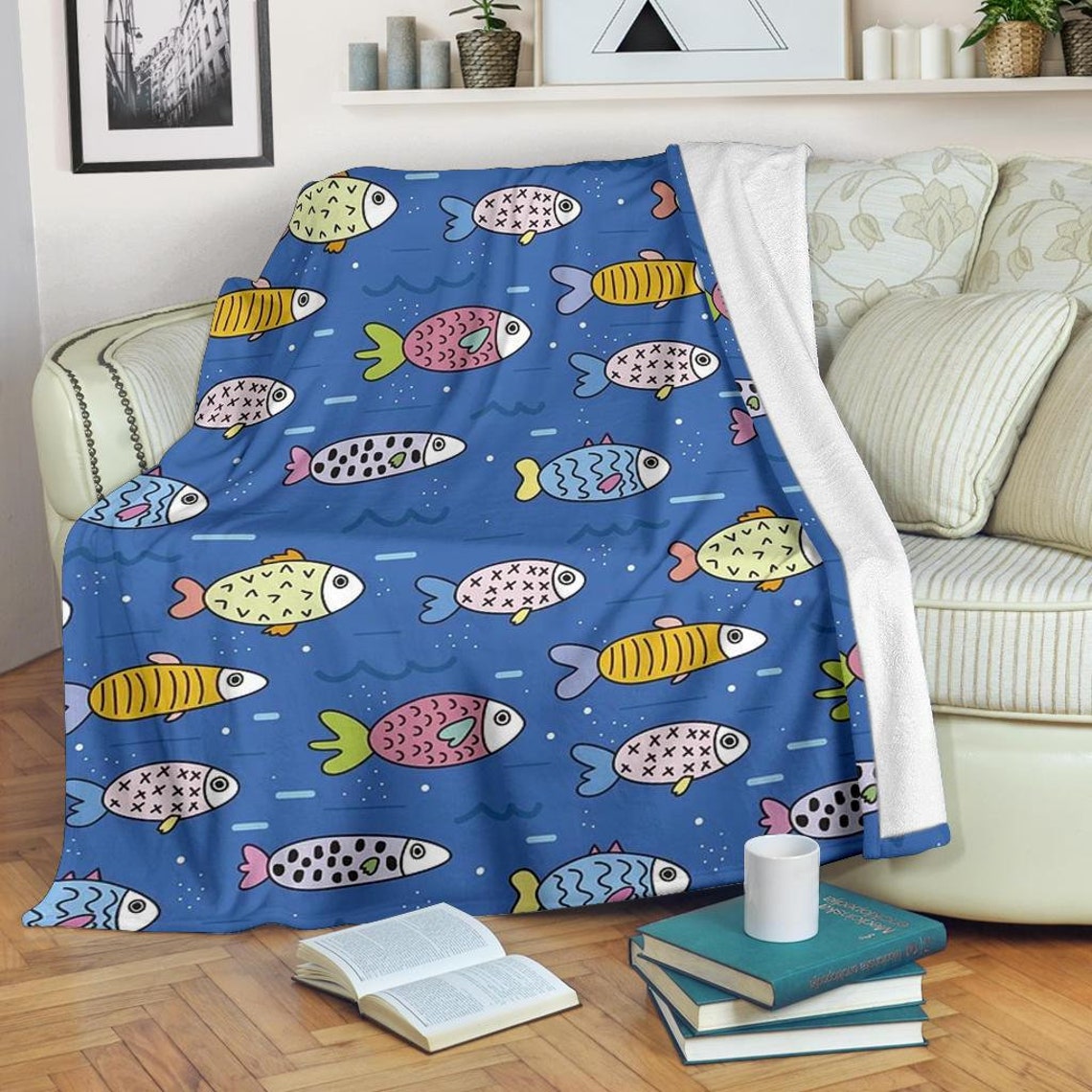 Fish Blanket / Fish Throw Blanket / Fish Fleece Blanket / Fish Etsy