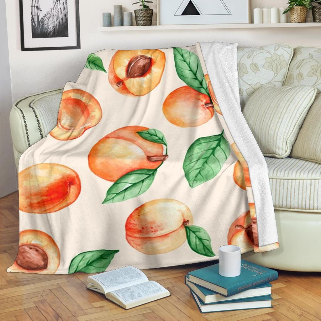 Peach Blanket Fruit Pattern Blanket Peach Cozy Blanket Peach Fleece Blanket Peach Adult Blanket Peach Kid Blanket Peach Gift Etsy