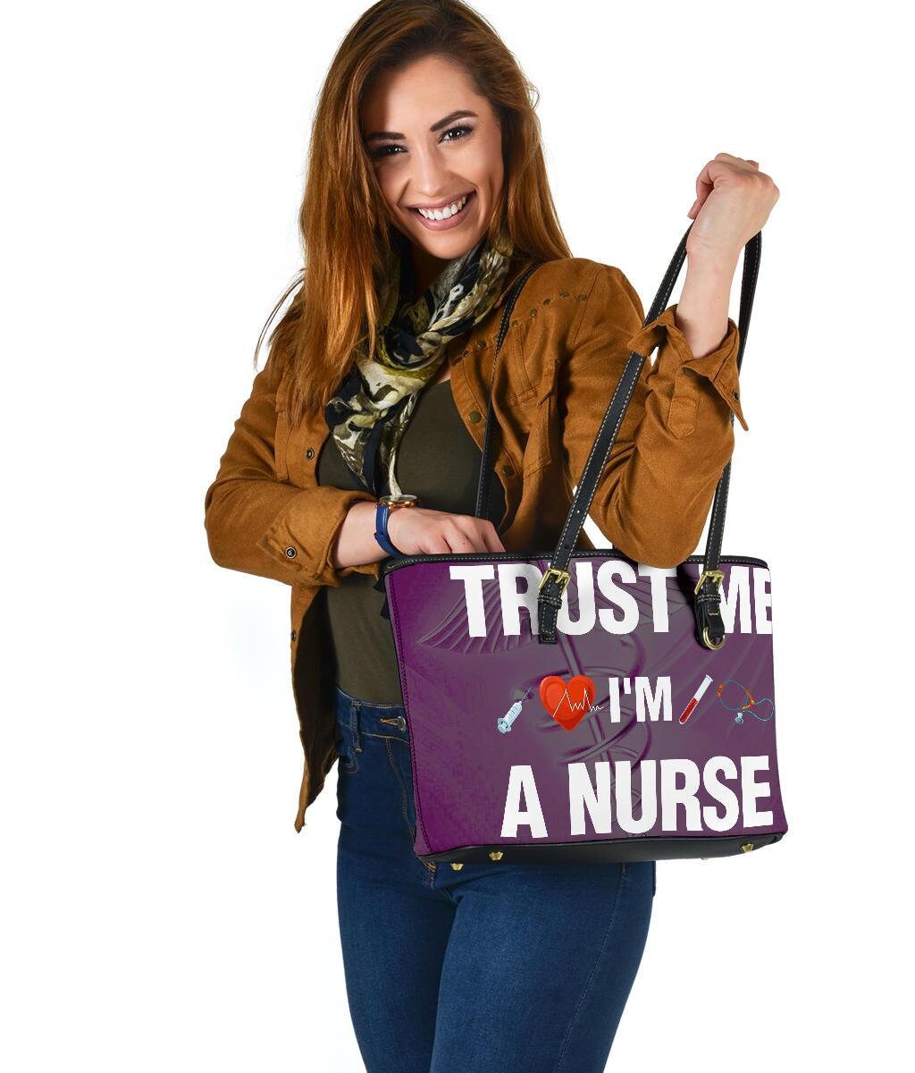 Nurse Handbag Leather Tote Bag Doublesided Print for Her Etsy