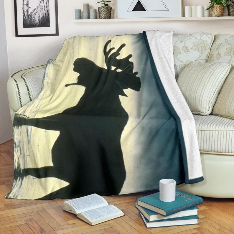 Moose Blanket / Moose Throw Blanket / Moose Fleece Blanket / Etsy