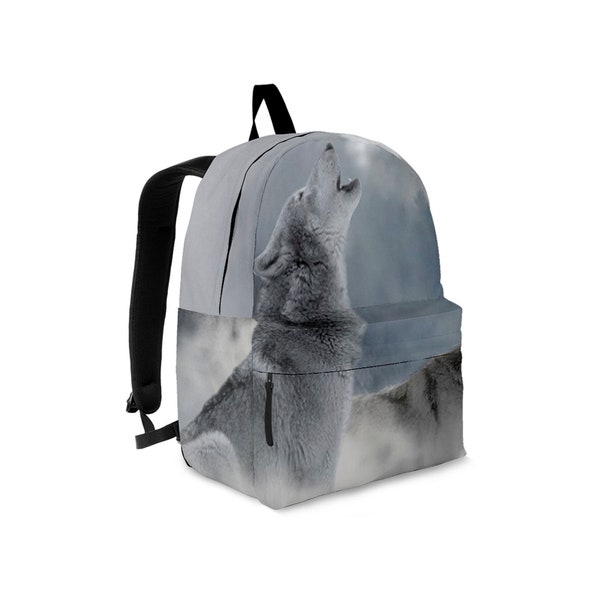 Wolf Backpack For Kids and Adults / Wolf Laptop Backpack / Travel Backpack / Wolf Rucksack / Best Custom Printed Backpack / Perfect Gift