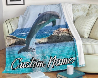 XMCL Art Ocean Sea Dolphin Throw Blanket for Couch Lightweight Plush Fuzzy Cozy Blankets for Bedroom Sofa Living Room 50x60 inch XMCL Art Ocean Sea Dolphin Throw Blanket for Couch Lightweight Plush Fuzzy Cozy Blankets for Bedroom Sofa Living Room 50x60 inch