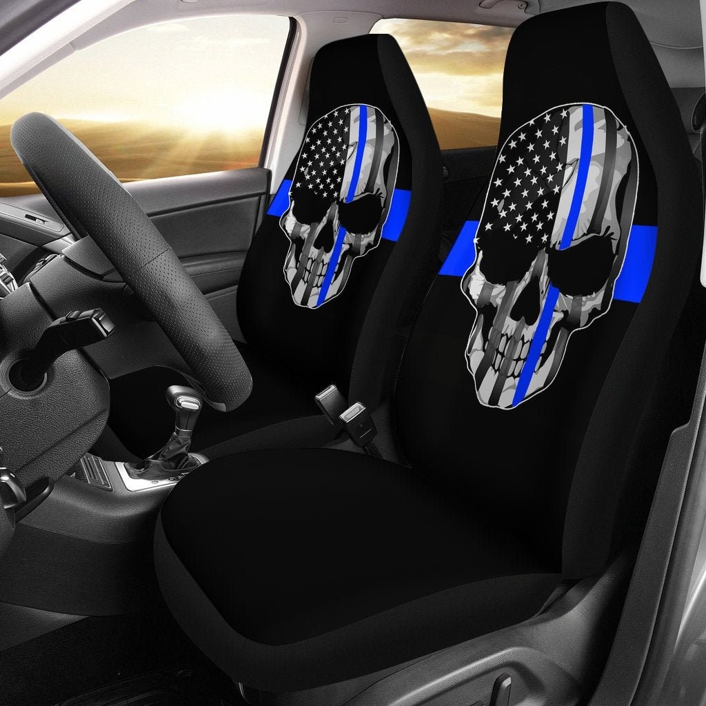 Thin Blue Line Car Seat Covers Set Of 2 / Police Car Seat Etsy