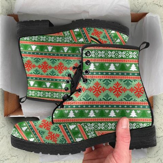 Leather Boots Handcrafted Custom Print 