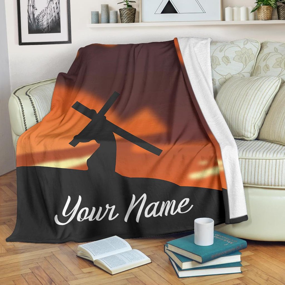 Jesus Christ Custom Name Blanket / Jesus Throw Blanket / Jesus