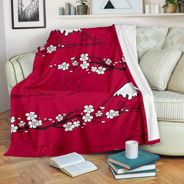 Japanische Blumen Decke, Sakura werfen Decke, japanische Blumen Fleece Decke, japanische Blumen Erwachsene Decke, Sakura Kind Decke