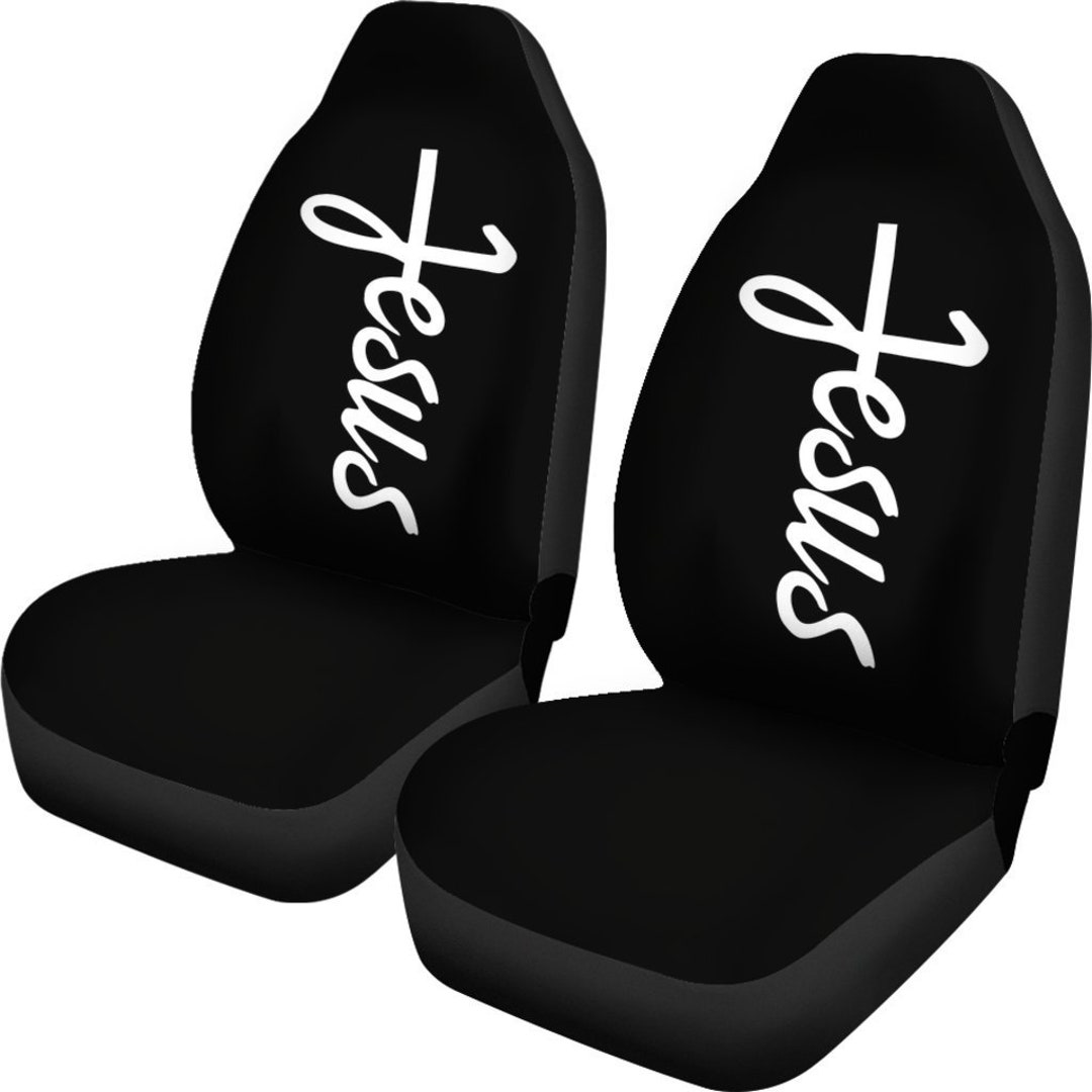 Jesus Car Seat Covers Set 2 Pc, Car Accessories Seat Cover – Love Mine Gifts