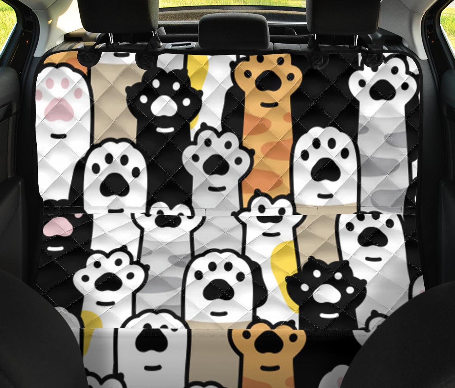 Paws Print Pet Backseat Covercar Accessories Dog Lovers Etsy