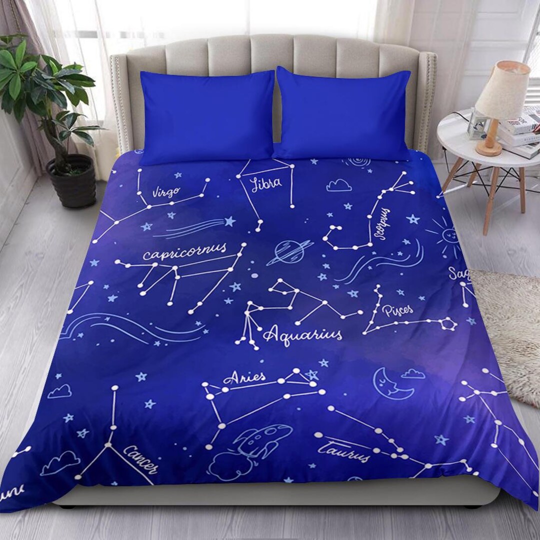 Zodiac Duvet Cover and Pillow Covers Zodiac Bedding Set Zodiac Bed