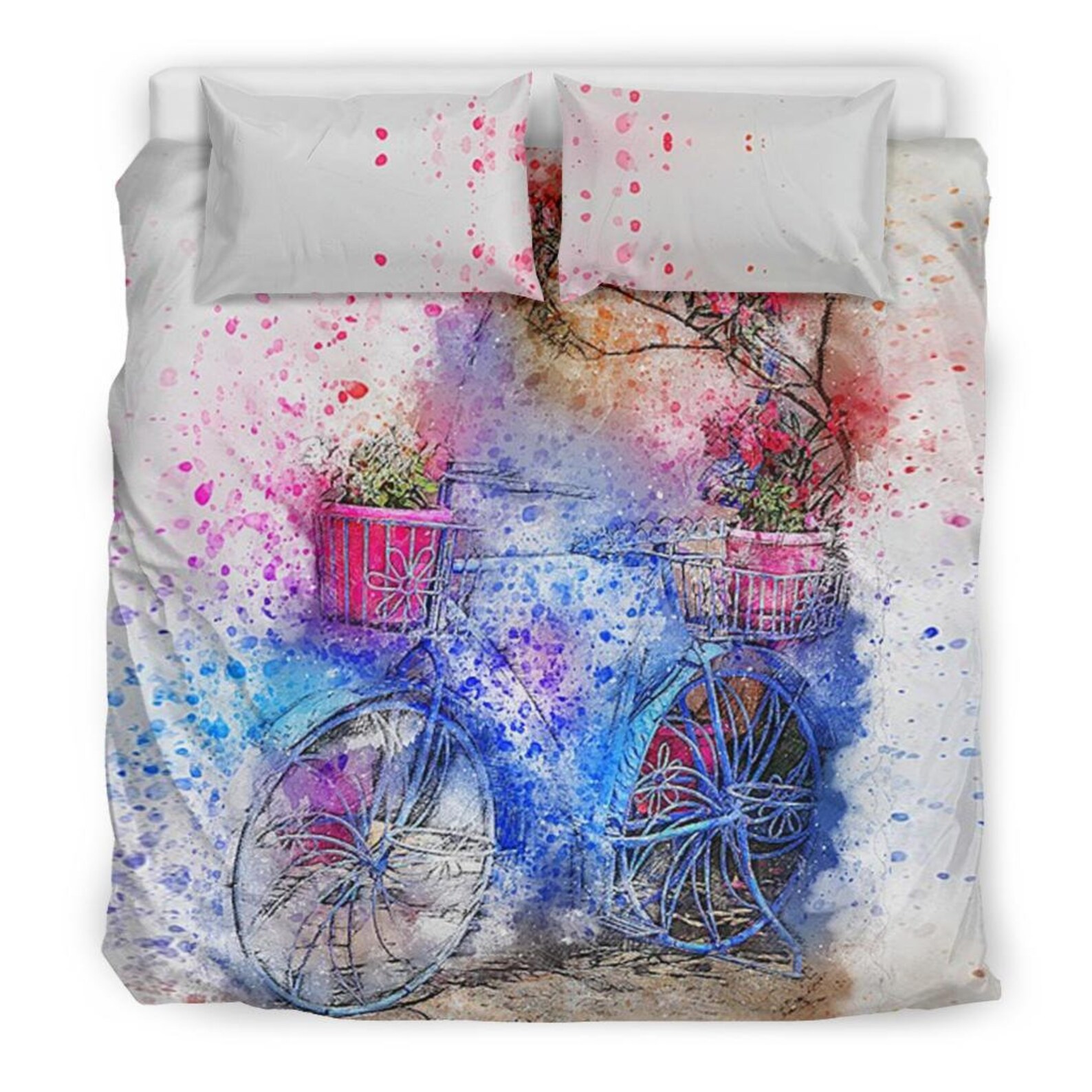 Bicycle Duvet Cover and Pillow Covers Bicycle Bedding Set Etsy UK