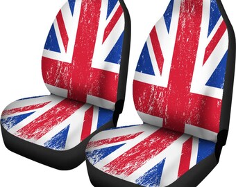 Housses De Siège Auto Drapeau Britannique - Lot De 2, Polyester Antidérapant - Pour SUV, Monospace, Berline
