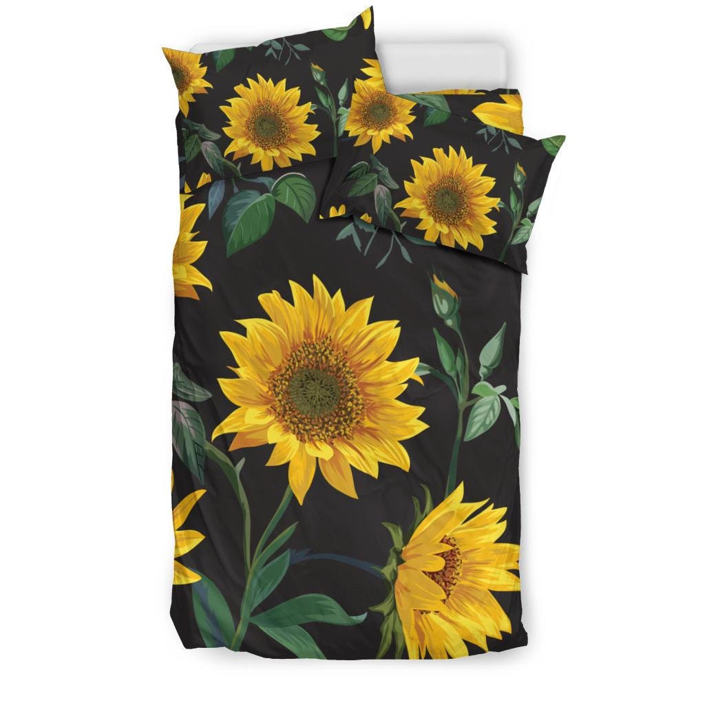 Bettwäsche-Set 135 X 200 Cm – Sonnenblumen-Muster, 100% Mikrofaser, 3-teilig (Bettbezug + 2 Kissenbezüge)