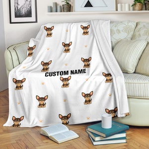 Chihuahua aangepaste naam deken/Chihuahua gooien deken/Chihuahua Fleece deken/Chihuahua gezellige deken/Chihuahua volwassen kind deken