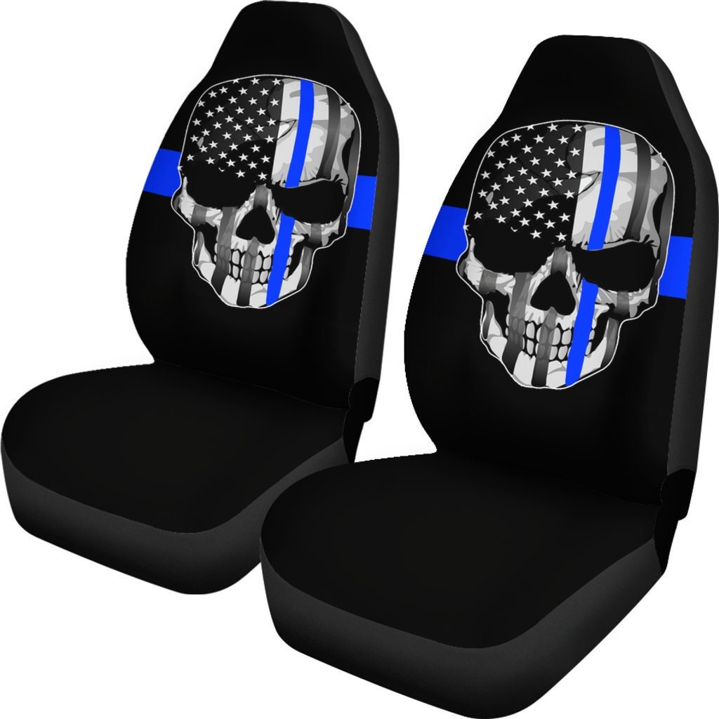 Thin Blue Line Car Seat Covers Set Of 2 / Police Car Seat Etsy