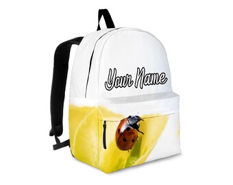 Ladybug Custom Name Backpack for Kids 