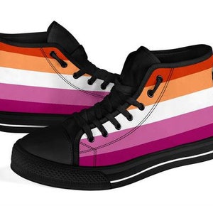 Lesbian High Top Sneakers /Lesbian High Top Shoes / Lesbian Custom Print Shoes / Lesbian Gift image 4