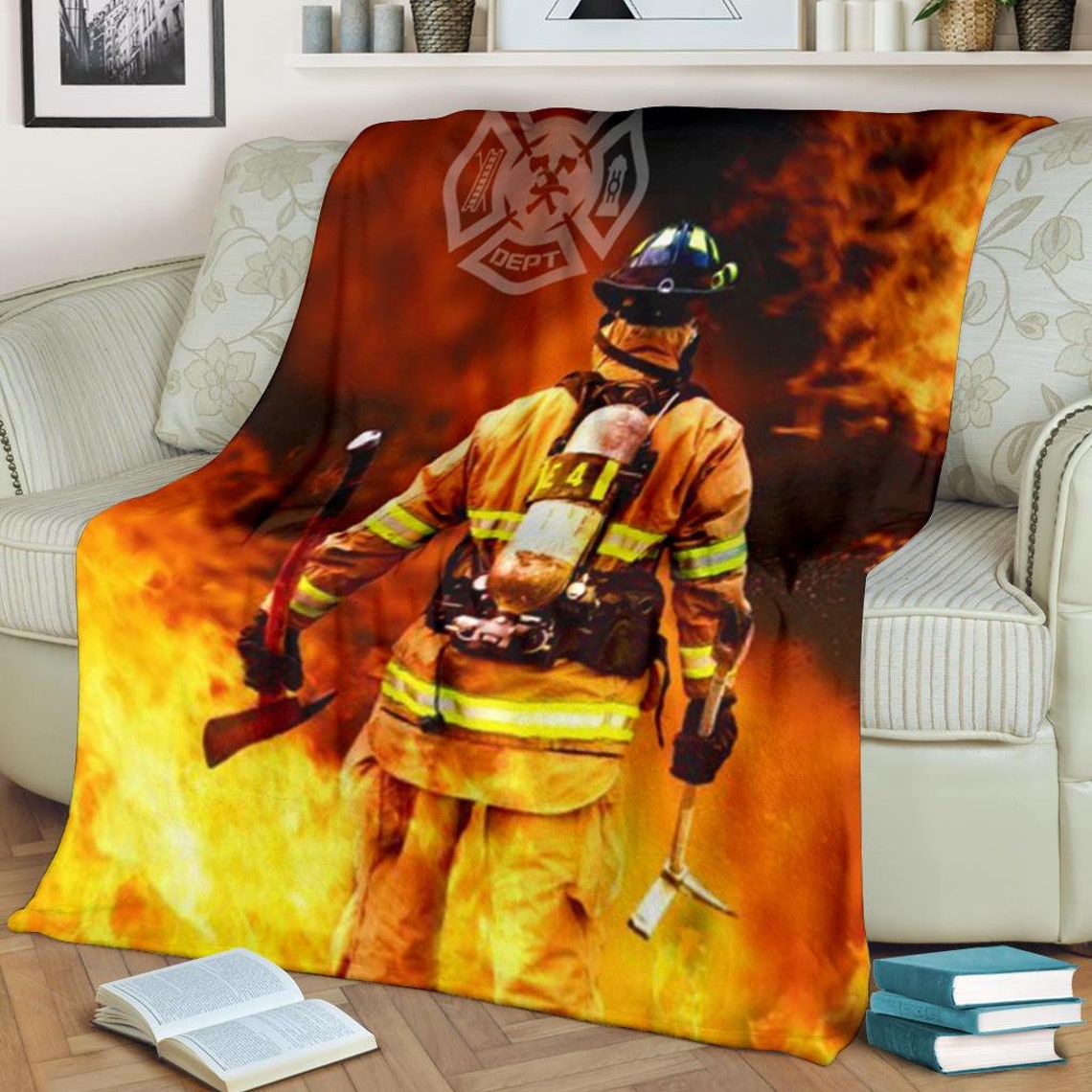 Firefighter Blanket / Firefighter Throw Blanket / Firefighter Etsy