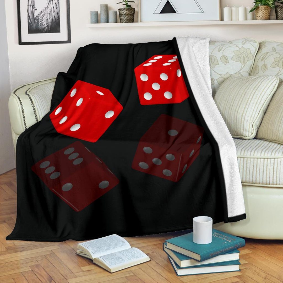 Dice Blanket / Dice Gambling Throw Blanket / Dice Fleece Blanket / Dice
