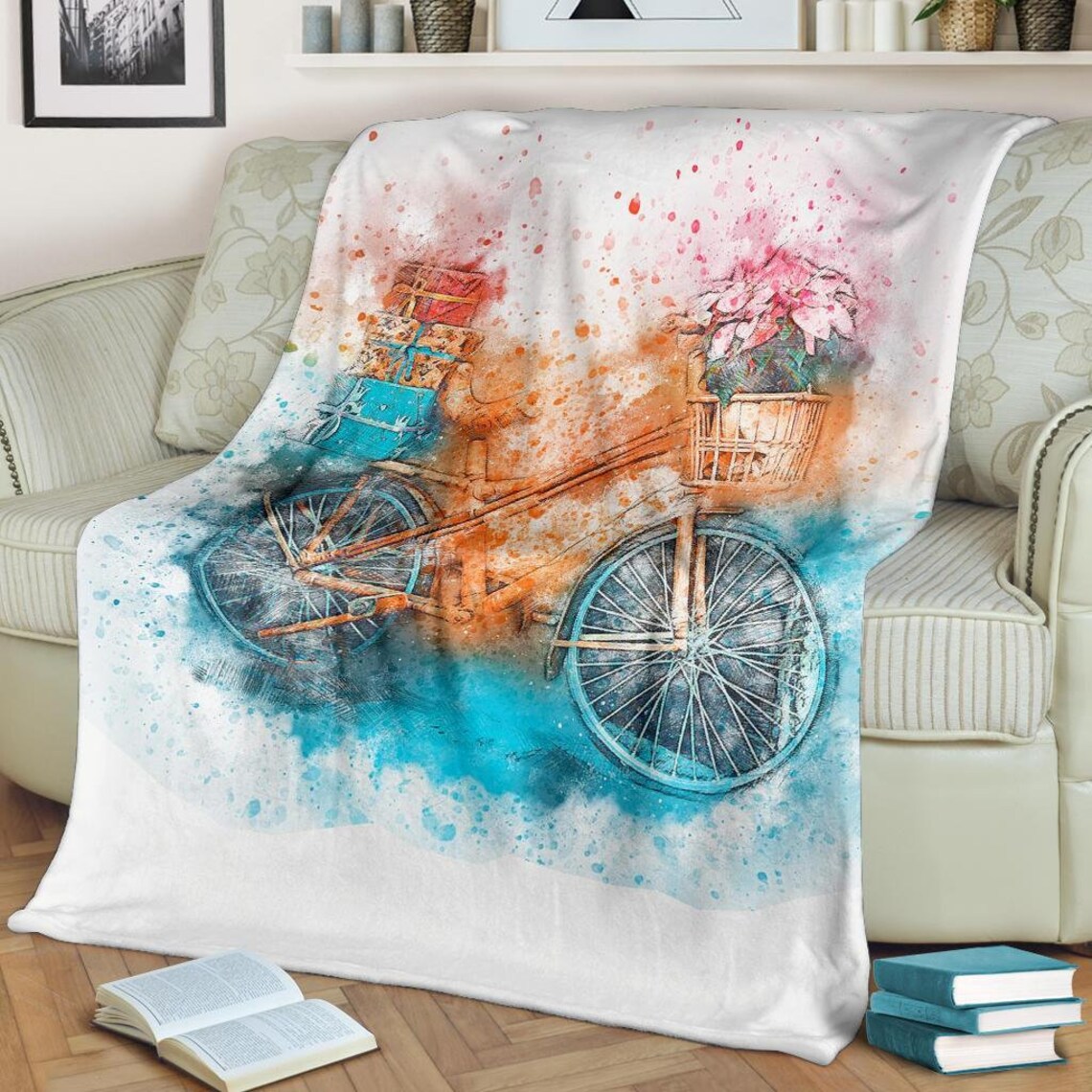 Bicycle Blanket / Bicycle Throw Blanket / Bicycle Fleece Etsy