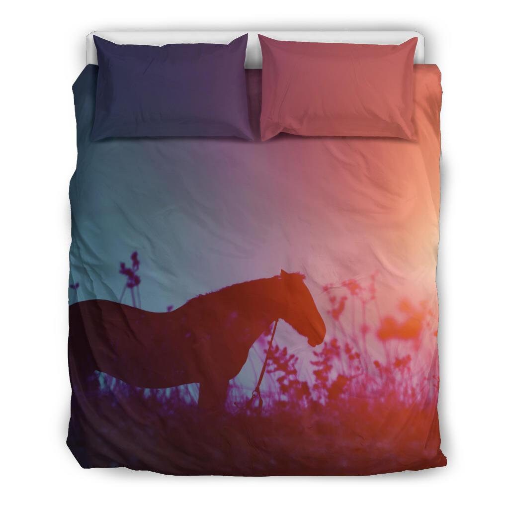 Horse Duvet Cover and Pillow Covers Horse Bedding Set Etsy