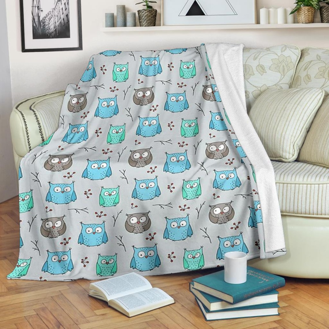 Owl Blanket / Owl Throw Blanket / Owl Fleece Blanket / Owl Etsy