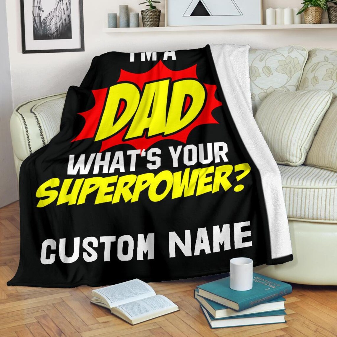 Best Dad Custom Name Blanket / Dad Throw Blanket / Father Etsy