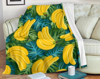 Banana Blanket / Banana Fleece Blanket / Fruit Cozy Blanket / Banana Throw Blanket / Banana Adult Blanket / Banana Kid Blanket