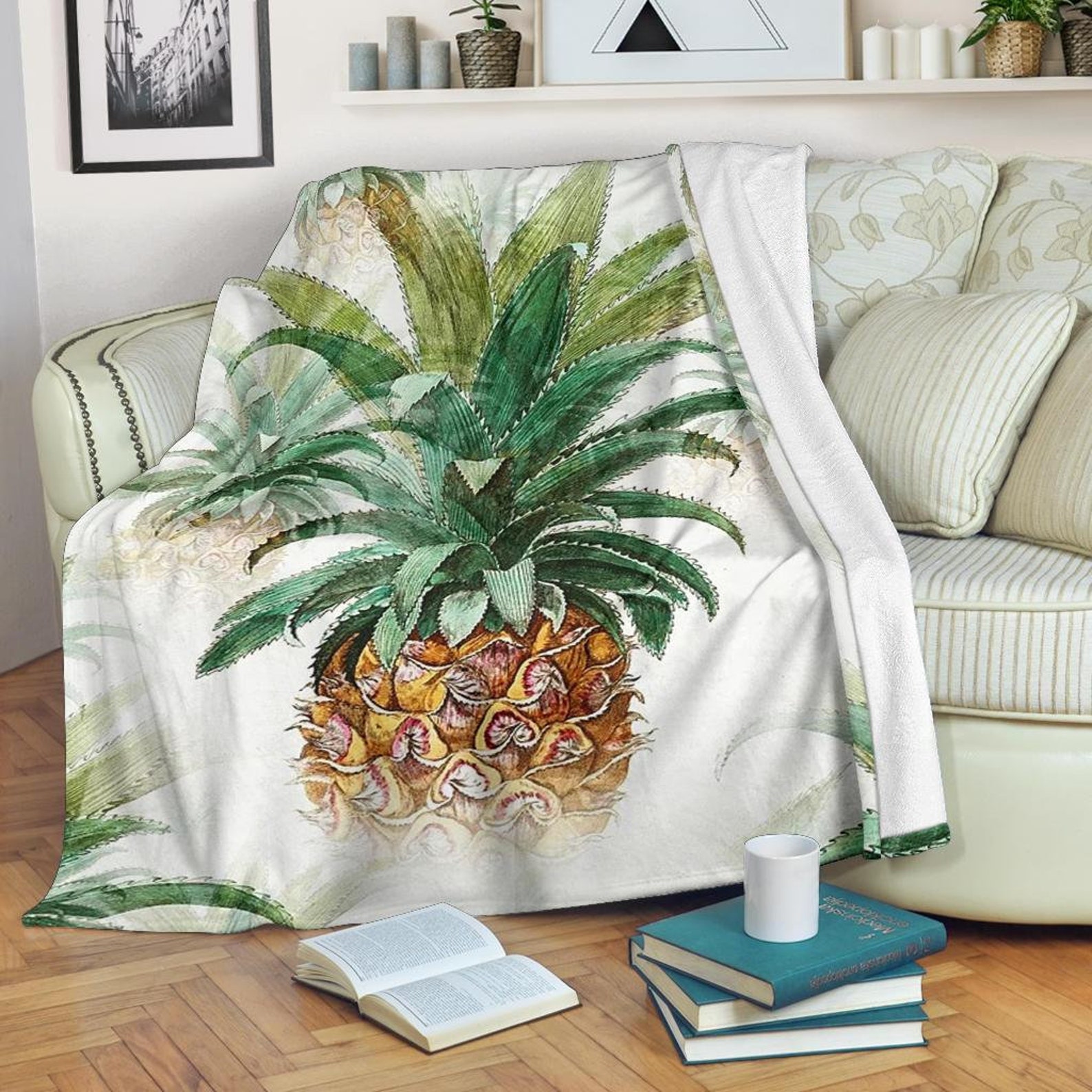 Pineapple Blanket / Pineapple Throw Blanket / Pineapple Fleece Etsy